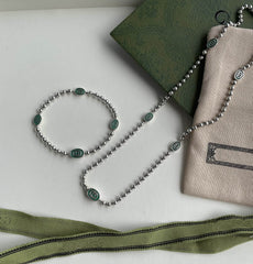 INTERLOCKING G BOULE CHAIN NECKLACE SILVER