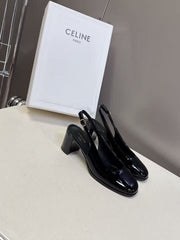 CELINE SLINGBACK IN BLACK CALFSKIN