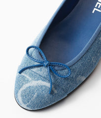 BALLET FLATS LIGHT BLUE WHITE DENIM