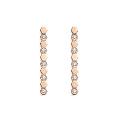BEE LOVE PINK GOLD DIAMOND LONG EARRINGS