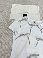 CC 25 Bow Knitted T-shirt Cotton