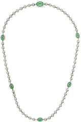 INTERLOCKING G BOULE CHAIN NECKLACE SILVER