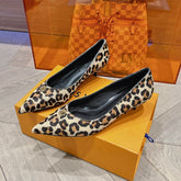 LV SINGLE LOW HEEL PUMP YELLOW LEOPARD