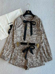 CC 25 Bowknot Suit Brown Polyester Fiber