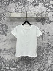 Loewe 25 Hollow Lace Short Sleeves t-shir Cotton