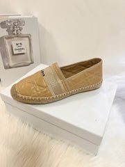 GRANVILLE ESPADRILLE CAMEL BEIGE QUILTED CANNAGE CALFSKIN