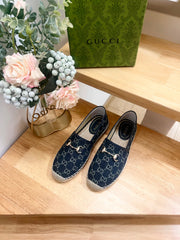 WOMEN'S ESPADRILLE WITH HORSEBIT IN NAVY BLUE DENIM