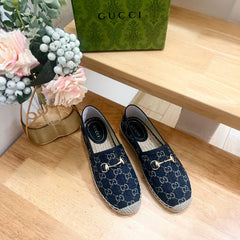 WOMEN'S ESPADRILLE WITH HORSEBIT IN NAVY BLUE DENIM