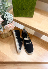 WOMEN'S ESPADRILLE WITH HORSEBIT IN BLACK CANVAS