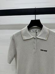 MIUMIU SHORT-SLEEVE KNIT POLO 269487