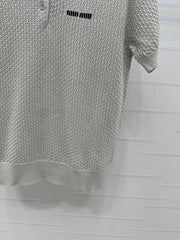 MIUMIU SHORT-SLEEVE KNIT POLO 269487
