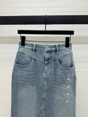 CHANEL LONG DENIM SKIRT