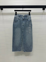 CHANEL LONG DENIM SKIRT