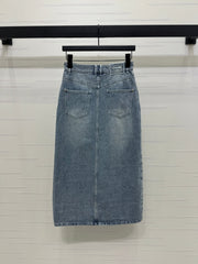 CHANEL LONG DENIM SKIRT