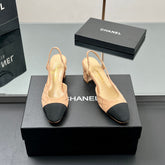 CC SLINGBACK 25S 65 MM IN BEIGE SUEDE AND CRYSTALS