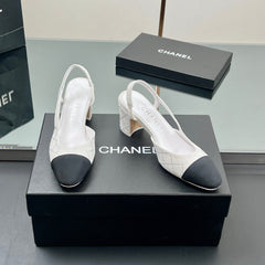 CC SLINGBACK 25S 65 MM IN WHITE SUEDE AND CRYSTALS