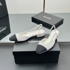 CC SLINGBACK 25S 25 MM IN WHITE SUEDE AND CRYSTALS