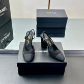 CC SLINGBACK 25S 95 MM IN BLACK SUEDE