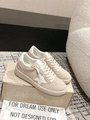 BALL STAR 2 SNEAKERS WITH WHITE CALFSKIN STAR BEIGE SUEDE UPPER