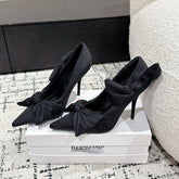 KNIFE KNOT 95MM PUMP IN BLACK STRETCH CUPRO AND NYLON JERSEY