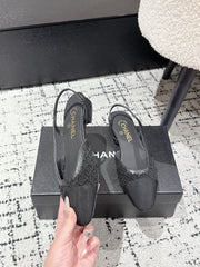 SLINGBACK 25S IN BLACK FABRIC