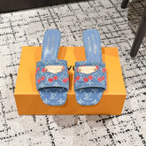 LV CHERRY HIGH HEELS 25S 55 MM IN BLUE DENIM STYLE 6