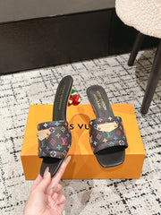 LV CHERRY HIGH HEELS 25S 55 MM IN BLACK CALFSKIN STYLE 14