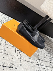 LV LOAFER 25S IN BLACK SUEDE AND CALFSKIN