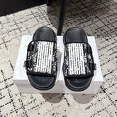 DIOR ADJUSTABLE STRAP SANDALS 25S 50 MM IN BLACK FABRIC MIX CALFSKIN STYLE 4