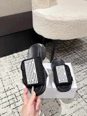 DIOR ADJUSTABLE STRAP SANDALS 25S 50 MM IN BLACK FABRIC MIX CALFSKIN STYLE 5