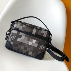 LV 25S NIL MESSENGER BAG 25 IN DAMOFLAGE BLACK CALFSKIN