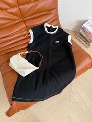 LACE-EMBROIDERED 25S BROAD-SHOULDER DRESS 265767