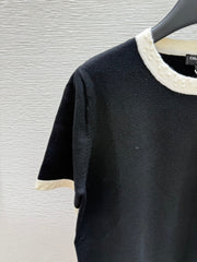 CC SHORT-SLEEVE CREW NECK KNIT TOP 267987