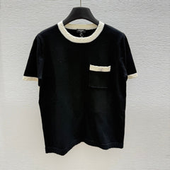 CC SHORT-SLEEVE CREW NECK KNIT TOP 267987