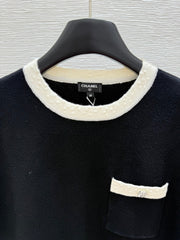 CC SHORT-SLEEVE CREW NECK KNIT TOP 267987