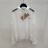 MIUMIU LONG-SLEEVE LACE SHIRT 267993