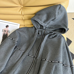 MIUMIU HOODED FLEECE JACKET STYLE 452