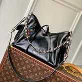 CARRYALL CARGO VIBE PM 33.5 IN BLACK LAMBSKIN COLORFUL MONOGRAM TAG