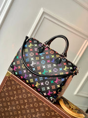 SPEEDY SOFT 30 IN COLORFUL MONOGRAM PATTERN AND BLACK COATED CANVAS