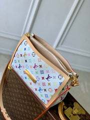 LV x TM DAUPHINE SOFT 28 IN COLORFUL MONOGRAM PATTERN AND WHITE COATED CANVAS