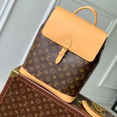 SOHO MM 32 IN BROWN MONOGRAM COATED CANVAS AND CALFSKIN