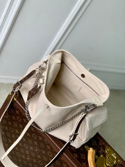 CARRYALL CARGO VIBE PM 33.5 IN VANILLE LAMBSKIN BORWN MONOGRAM TAG