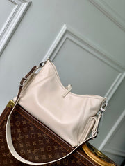 CARRYALL CARGO VIBE PM 33.5 IN VANILLE LAMBSKIN BORWN MONOGRAM TAG