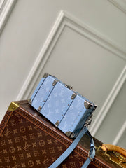 WALLET TRUNK TAIGARAMA 21.5 IN BLUE MONOGRAM COATED CANVAS