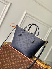 BLOSSOM PM 20 IN DARK BLUE MONOGRAM PERFORATED CALFSKIN