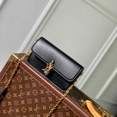 WALLET ON CHAIN BLOOM 20 IN BLACK CALFSKIN