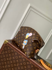 VIVIENNE 27 IN BROWN MONOGRAM COATED CANVAS GOLD LOCK