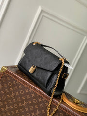 ANYTIME FLAP BAG 29.5 IN BLACK MONOGRAM CALFSKIN