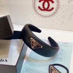 THICK HEADBAND IN BLACK CALFSKIN 730963