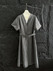 BALLOON DRESS WITH BELT IN RAYON 265972